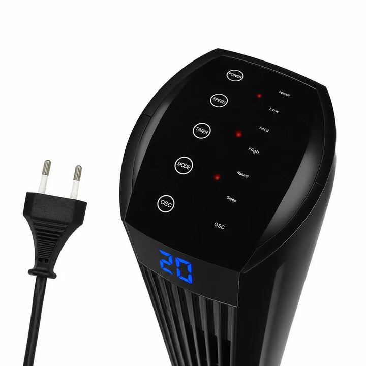 LTC-kolumnfläkt, stor display, inbyggd timer, flera driftslägen, fjärrkontroll med räckvidd upp till 16 m, effekt 45 W, LXWT28
