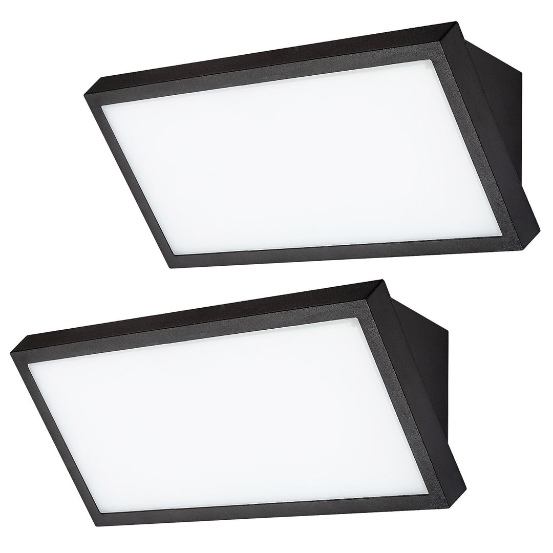 Rabalux Rapla2 LED-lampa 18 W, svart, IP65, energiklass F, justerbar ljusfärg 2700, 4000, 6500 K, 77150, 2 stycken