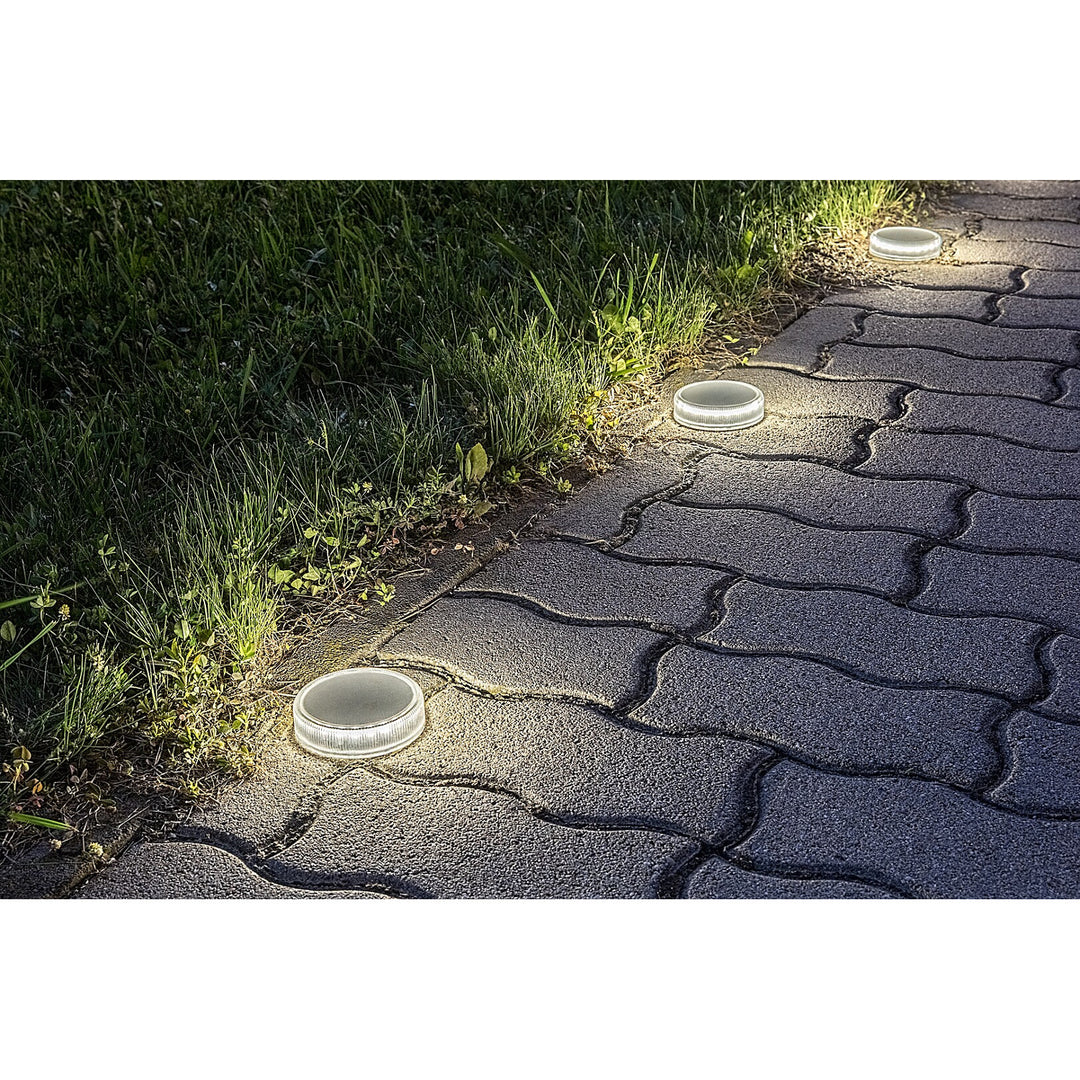 Trillo LED-solcellslampa 0,3 W, skymningssensor, transparent, IP65, K 4000, 77175, 2 stycken