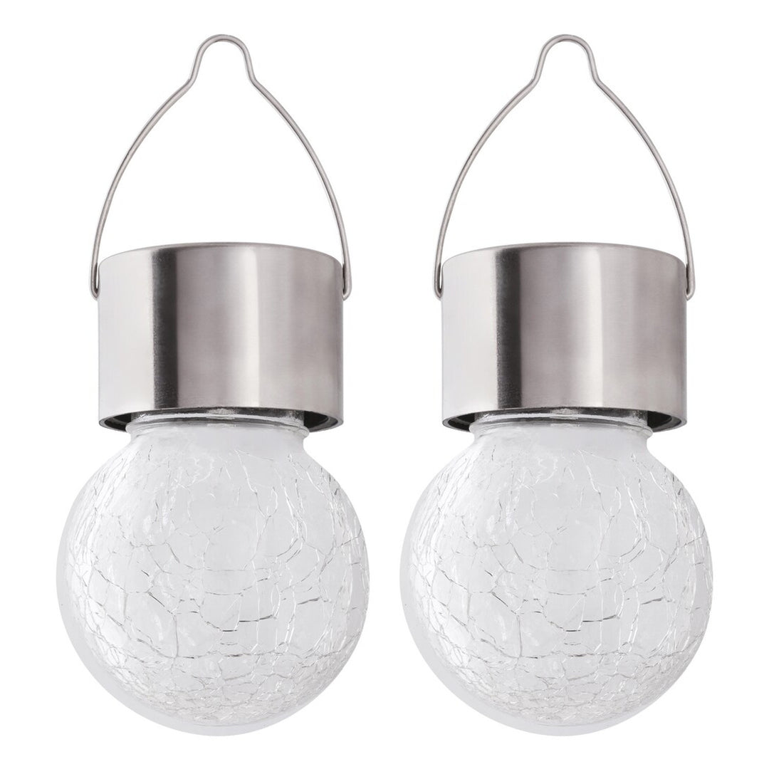Rabalux Yola solcellslampa, 1 lm, IP44, färg: satinkrom, LED 0,06 W, 7850, 2 stycken