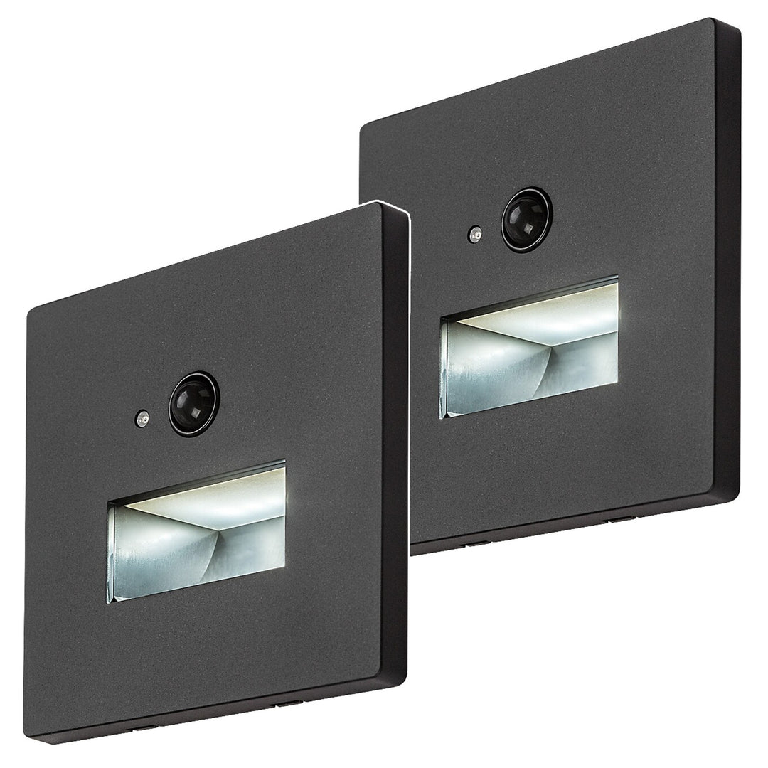Lunca LED-lampa 1 W IP20 svart 3000, 4500, 6500 K rörelsesensor, ljussensor, 77197, 2 stycken