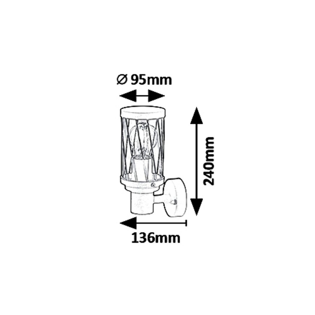 Rabalux Budapest vägglampa för utomhusbruk, IP44, färg: brun, E27-gänga, max 40 W, 8888, 2 stycken