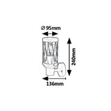 Rabalux Budapest vägglampa för utomhusbruk, IP44, färg: brun, E27-gänga, max 40 W, 8888, 2 stycken