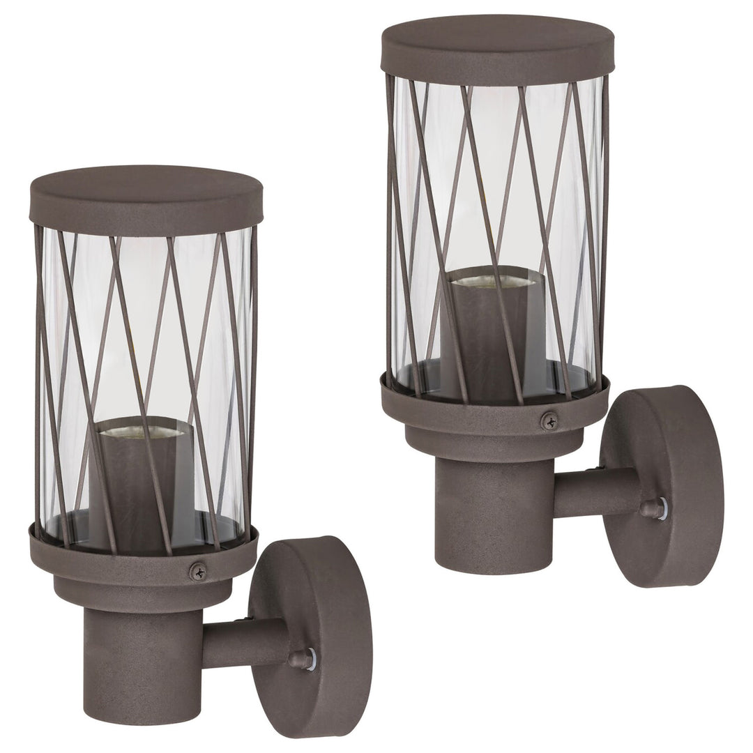 Rabalux Budapest vägglampa för utomhusbruk, IP44, färg: brun, E27-gänga, max 40 W, 8888, 2 stycken