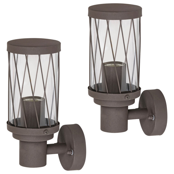 Rabalux Budapest vägglampa för utomhusbruk, IP44, färg: brun, E27-gänga, max 40 W, 8888, 2 stycken