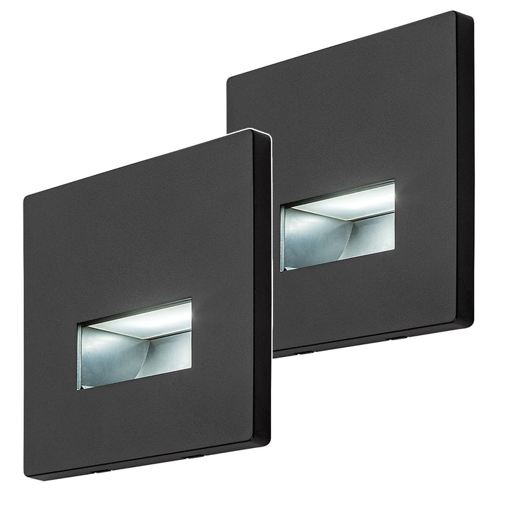 Lunca LED-lampa 1 W, IP20, svart, justerbar ljusfärg 3000, 4500, 6500 K, 77195, 2 stycken