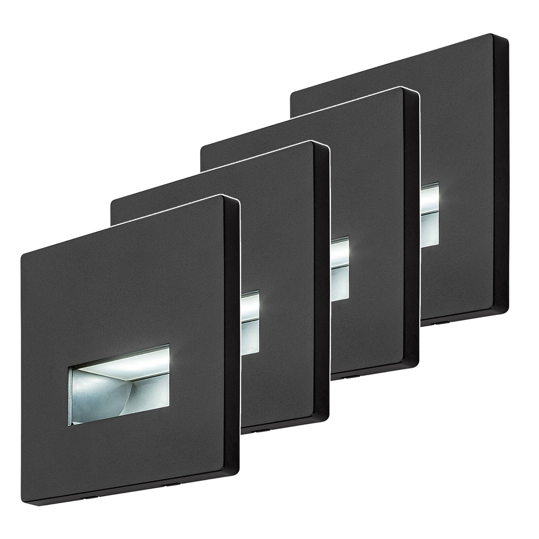 Lunca LED-lampa 1 W, IP20, svart, justerbar ljusfärg 3000, 4500, 6500 K, 77195, 4 stycken