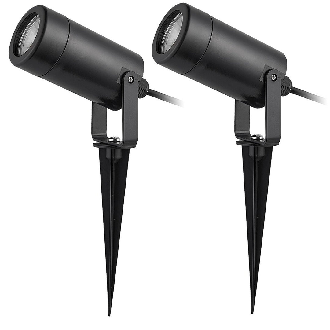 Rabalux Krobia marklampa, IP65, svart, GU10-gänga, max 4 W, 7814, 2 stycken