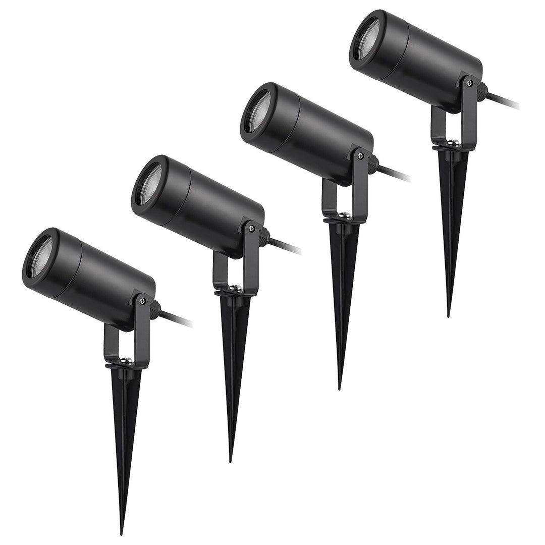 Rabalux Krobia marklampa, IP65, svart, GU10-gänga, max 4 W, 7814, 4 stycken