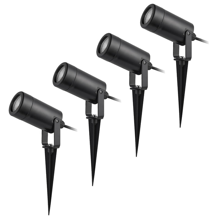 Rabalux Krobia marklampa, IP65, svart, GU10-gänga, max 4 W, 7814, 4 stycken