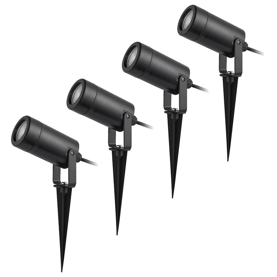 Rabalux Krobia marklampa, IP65, svart, GU10-gänga, max 4 W, 7814, 4 stycken