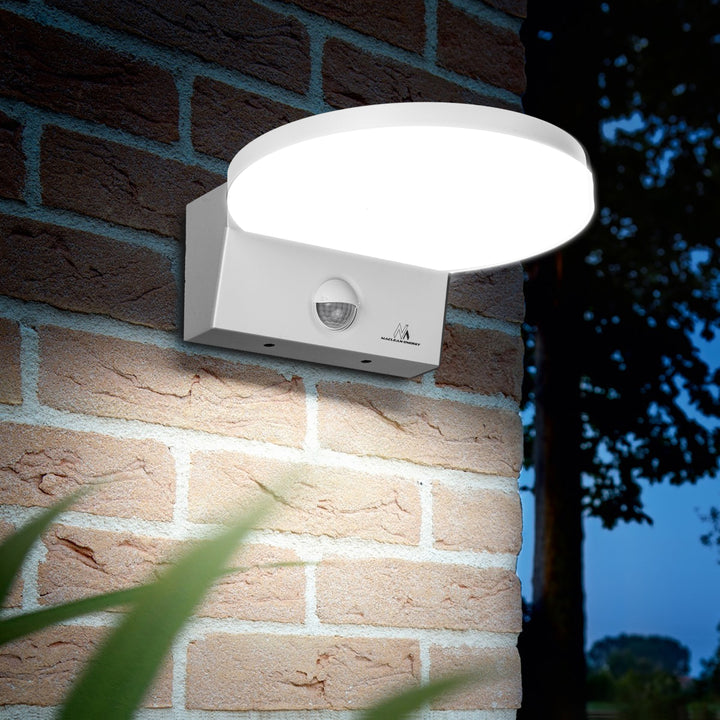 Maclean LED-lampa med rörelsesensor, PIR-sensor, vit, 15 W, IP65, 1560 lm, neutralvit färg (4000 K) MCE344 W, 2 st