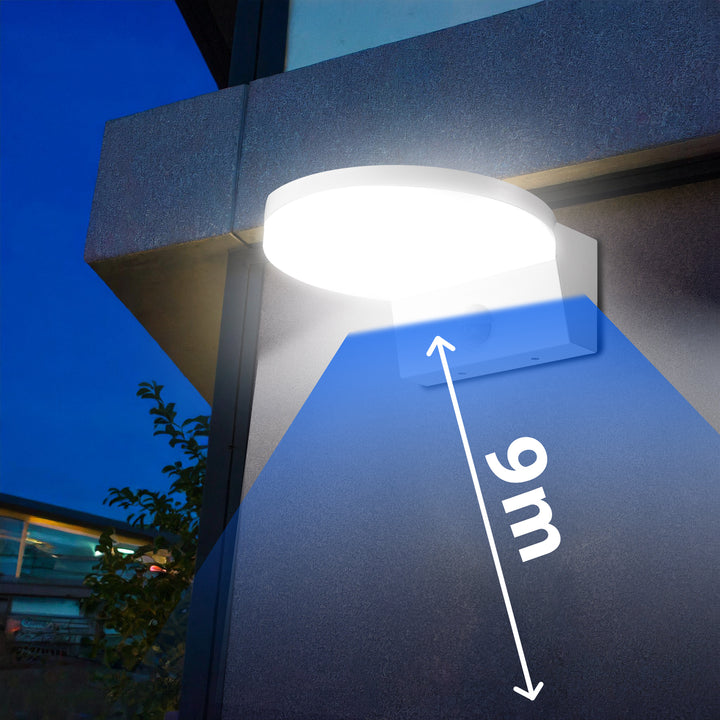 Maclean LED-lampa med rörelsesensor, PIR-sensor, vit, 15 W, IP65, 1560 lm, neutralvit färg (4000 K) MCE344 W, 2 st
