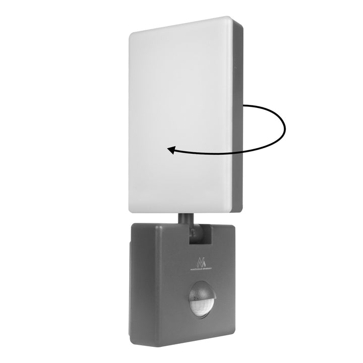 Maclean LED-lampa med rörelsesensor, PIR-sensor, grå, 10 W, IP65, 800 lm, neutralvit färg (4000 K) MCE516 GR, 2 stycken