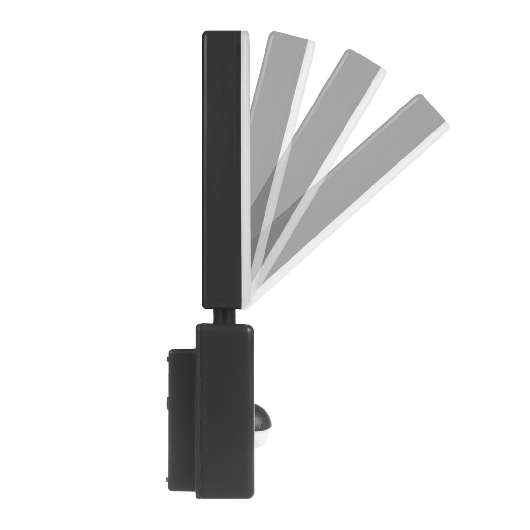 Maclean LED-lampa med rörelsesensor, PIR-sensor, svart, 10 W, IP65, 800 lm, neutralvit färg (4000 K) MCE516 B, 2 stycken