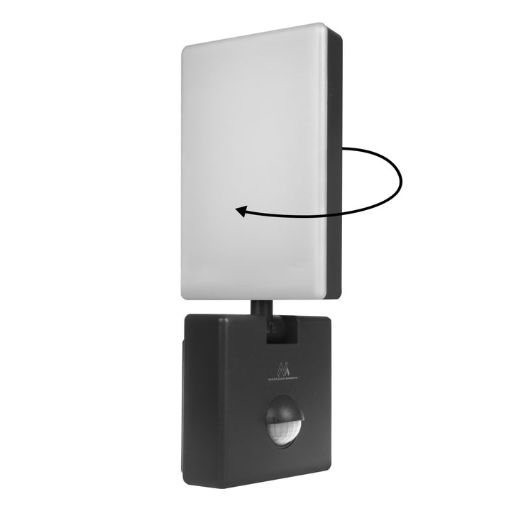 Maclean LED-lampa med rörelsesensor, PIR-sensor, svart, 10 W, IP65, 800 lm, neutralvit färg (4000 K) MCE516 B, 2 stycken