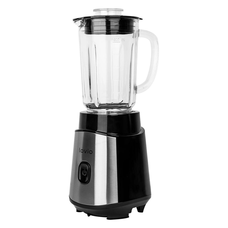 LOVIO LVJBL001 mixer med behållare, effekt 500 W, glasbehållare på 600 ml, 3 flaskor