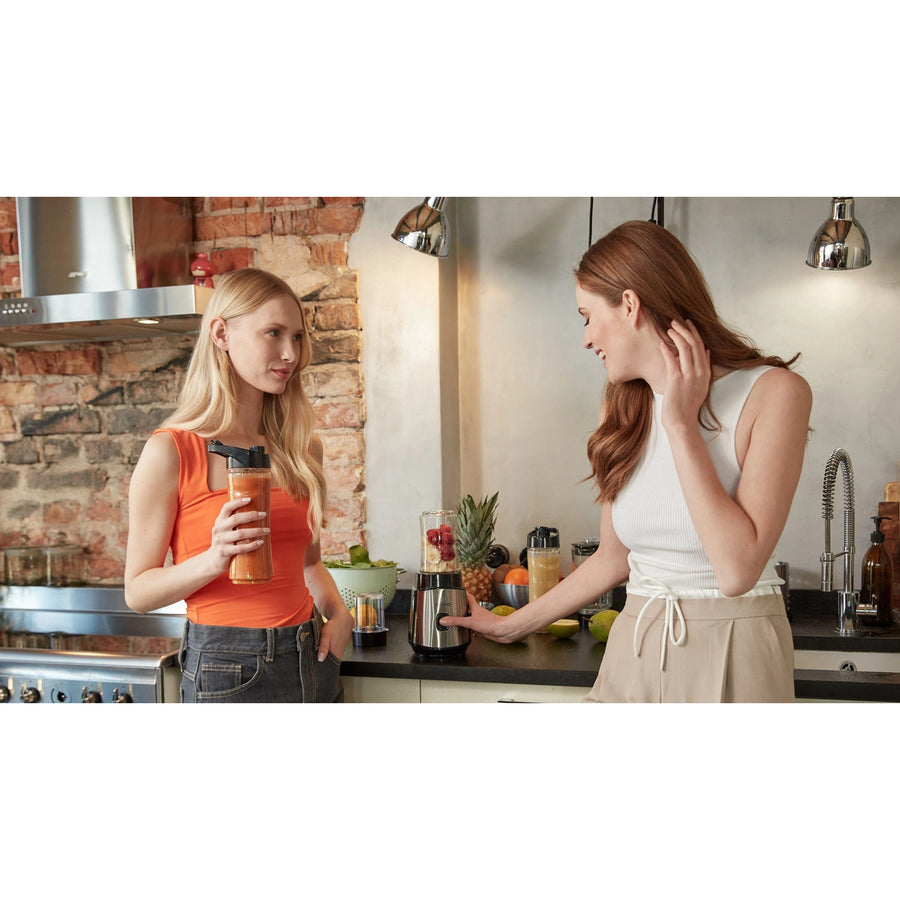 LOVIO LVJBL001 mixer med behållare, effekt 500 W, glasbehållare på 600 ml, 3 flaskor