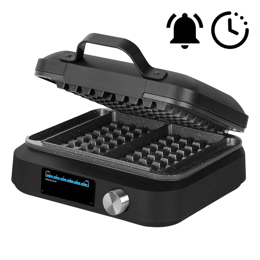Våffeljärn LOVIO PerfectCrisp, 2 stora våfflor, 1500 W, 6 tillagningsnivåer, LVWF002BK