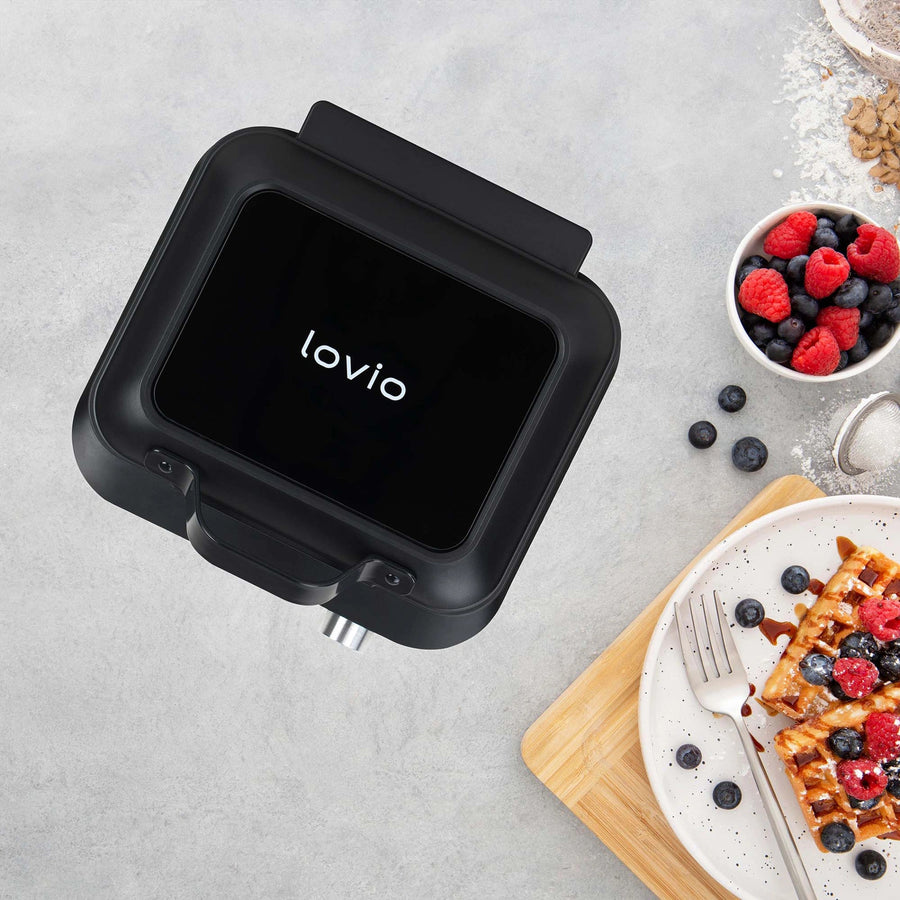 Våffeljärn LOVIO PerfectCrisp, 2 stora våfflor, 1500 W, 6 tillagningsnivåer, LVWF002BK