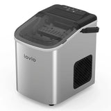 Lovio Crystal Ice ismaskin för hemmabruk, i stål, silverfärgad, snabb isproduktion