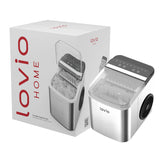 Lovio Crystal Ice Plus ismaskin för hemmabruk, i stål, silverfärgad, snabb isproduktion