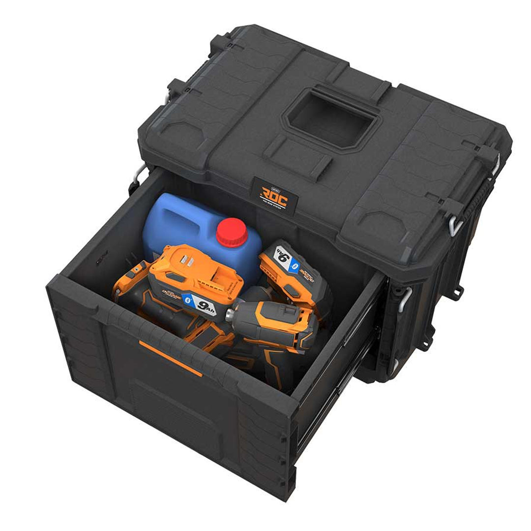 Verktygslåda XL Keter ROC Pro Gear 2.0, med en stor låda, transportskydd, möjlighet att hänga upp på väggen, modulär konstruktion, 271384