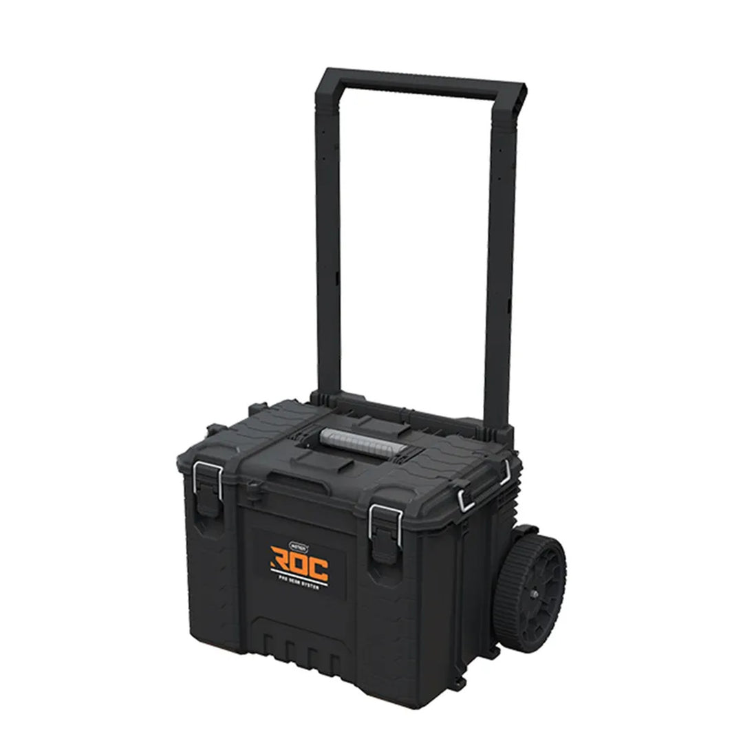 Set med 3 verktygslådor Keter ROC Pro Gear 2.0, total volym 110 liter, skyddsklass IP65, avtagbart teleskophandtag, kan låsas med hänglås, 256982