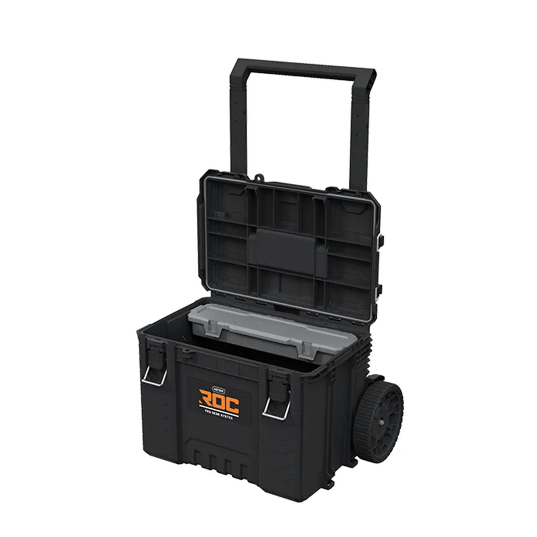 Set med 3 verktygslådor Keter ROC Pro Gear 2.0, total volym 110 liter, skyddsklass IP65, avtagbart teleskophandtag, kan låsas med hänglås, 256982