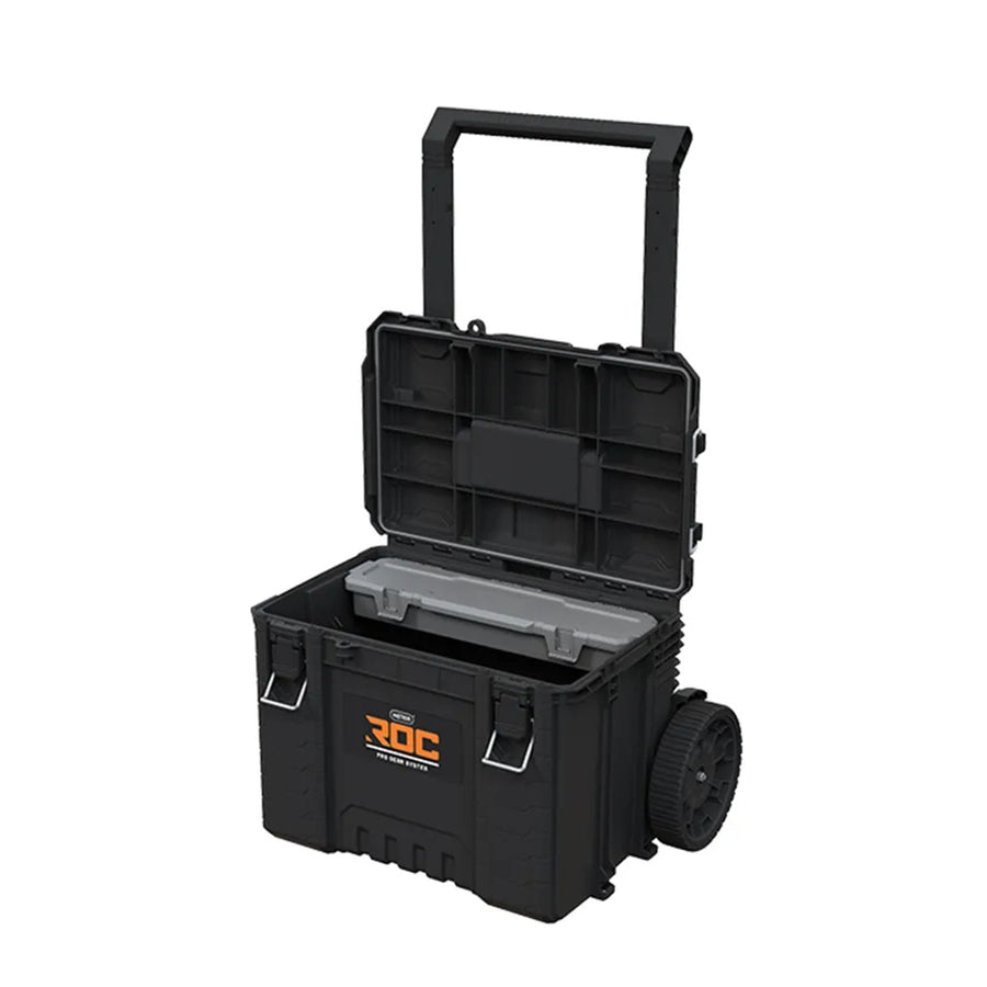Set med 3 verktygslådor Keter ROC Pro Gear 2.0, total volym 110 liter, skyddsklass IP65, avtagbart teleskophandtag, kan låsas med hänglås, 256982