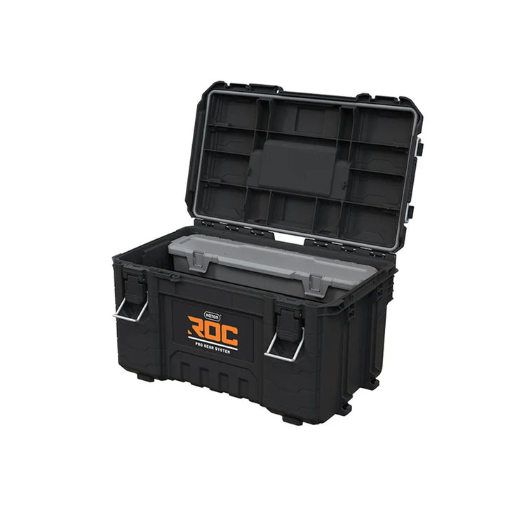 Set med 3 verktygslådor Keter ROC Pro Gear 2.0, total volym 110 liter, skyddsklass IP65, avtagbart teleskophandtag, kan låsas med hänglås, 256982