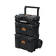 Set med 3 verktygslådor Keter ROC Pro Gear 2.0, total volym 110 liter, skyddsklass IP65, avtagbart teleskophandtag, kan låsas med hänglås, 256982