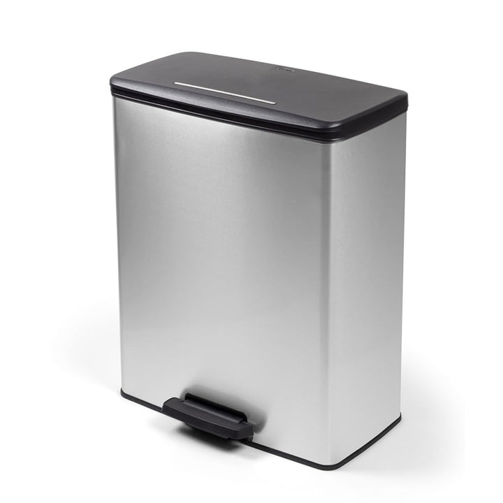 Curver-soptunna med pedal, 2 behållare à 26 liter, metalliserad, silverfärgad, 251002