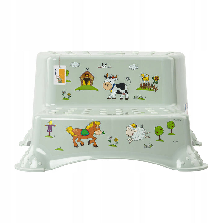 Keeeper tvåstegs barnstege med halkskydd, serien ”Funny Farm”, maxbelastning 120 kg, 1003132006300