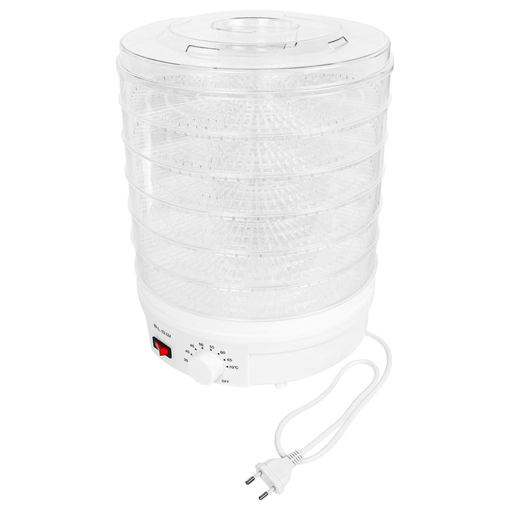 Tork för svamp, grönsaker och frukt – Blow, effekt 500 W, 6 galler ingår, temperaturreglering 35–75 °C, 44–175