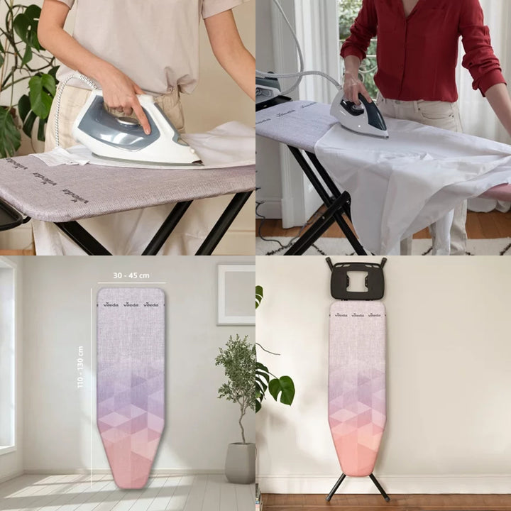 Skyddsöverdrag till strykbräda Vileda Diamond, längd 110–130 cm, tål höga temperaturer, Quick Fix-system, 142468