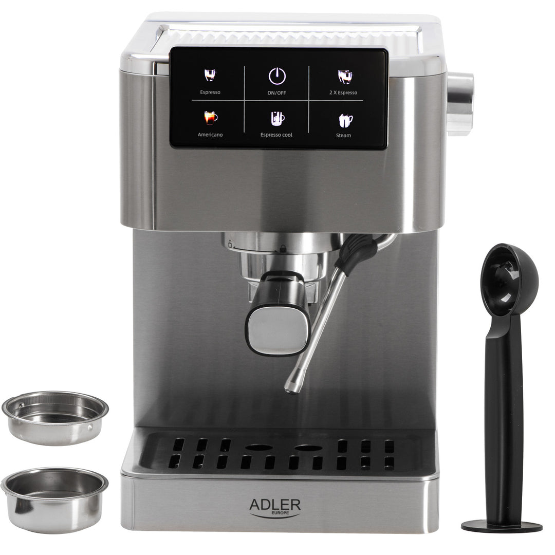 Kaffemaskin, 20 bar, Thermoblock, mjölkskummare, 5-i-1, Adler AD 4390