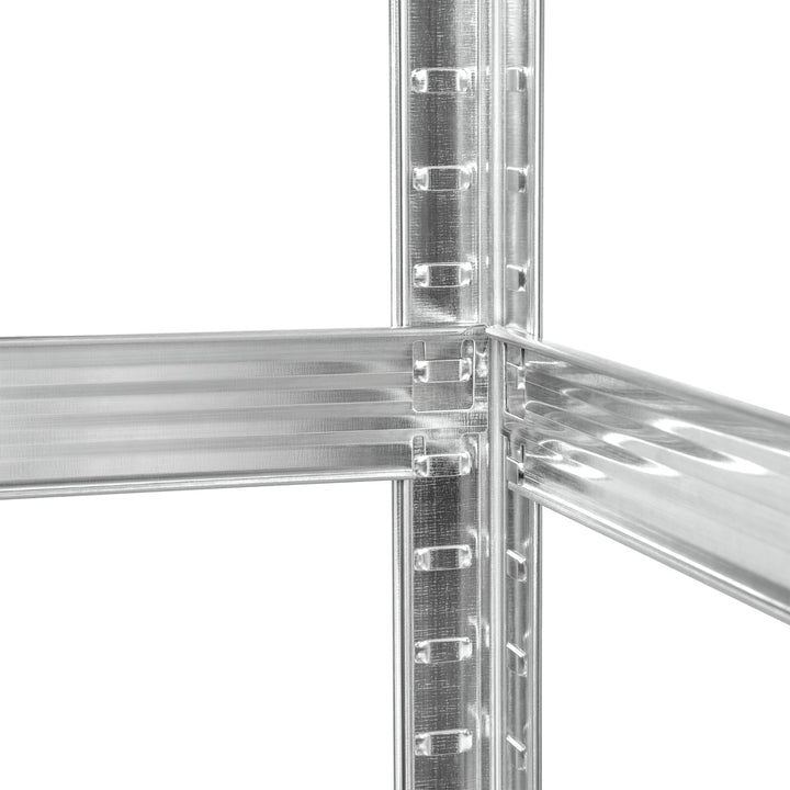 Lagerhylla i metall, 5 hyllplan, maximal belastning upp till 750 kg, 180x90x40, silverfärgad Rebel