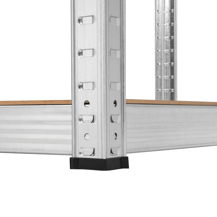 Lagerhylla i metall, 5 hyllplan, maximal belastning upp till 750 kg, 180x90x40, silverfärgad Rebel