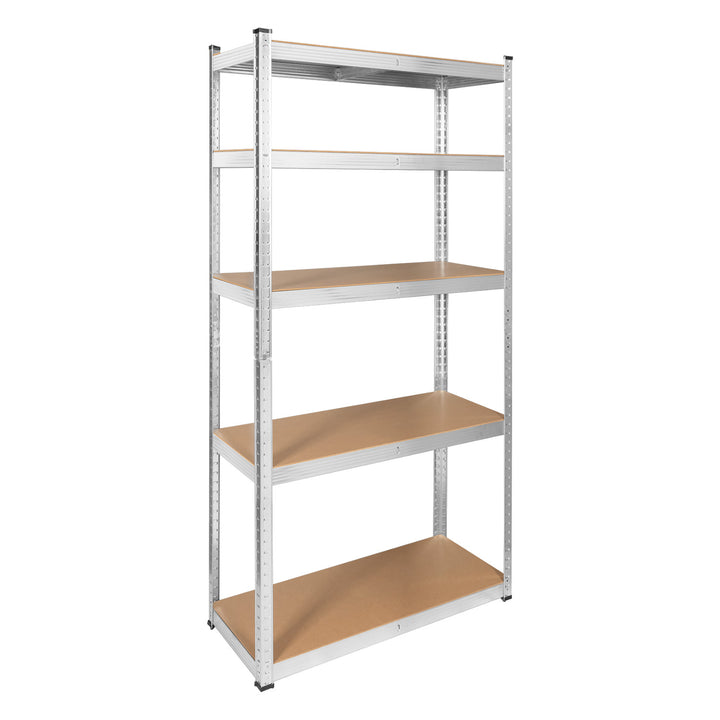 Lagerhylla i metall, 5 hyllplan, maximal belastning upp till 750 kg, 180x90x40, silverfärgad Rebel