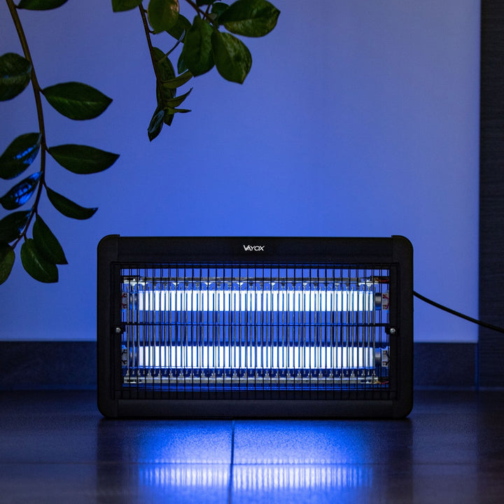 Insektslampa mot myggor, flugor och nattfjärilar, elektrisk fälla, UV, 20 W, Vayox