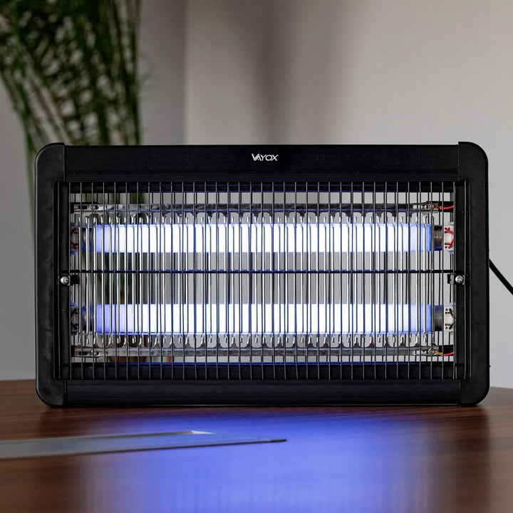 Insektslampa mot myggor, flugor och nattfjärilar, elektrisk fälla, UV, 20 W, Vayox