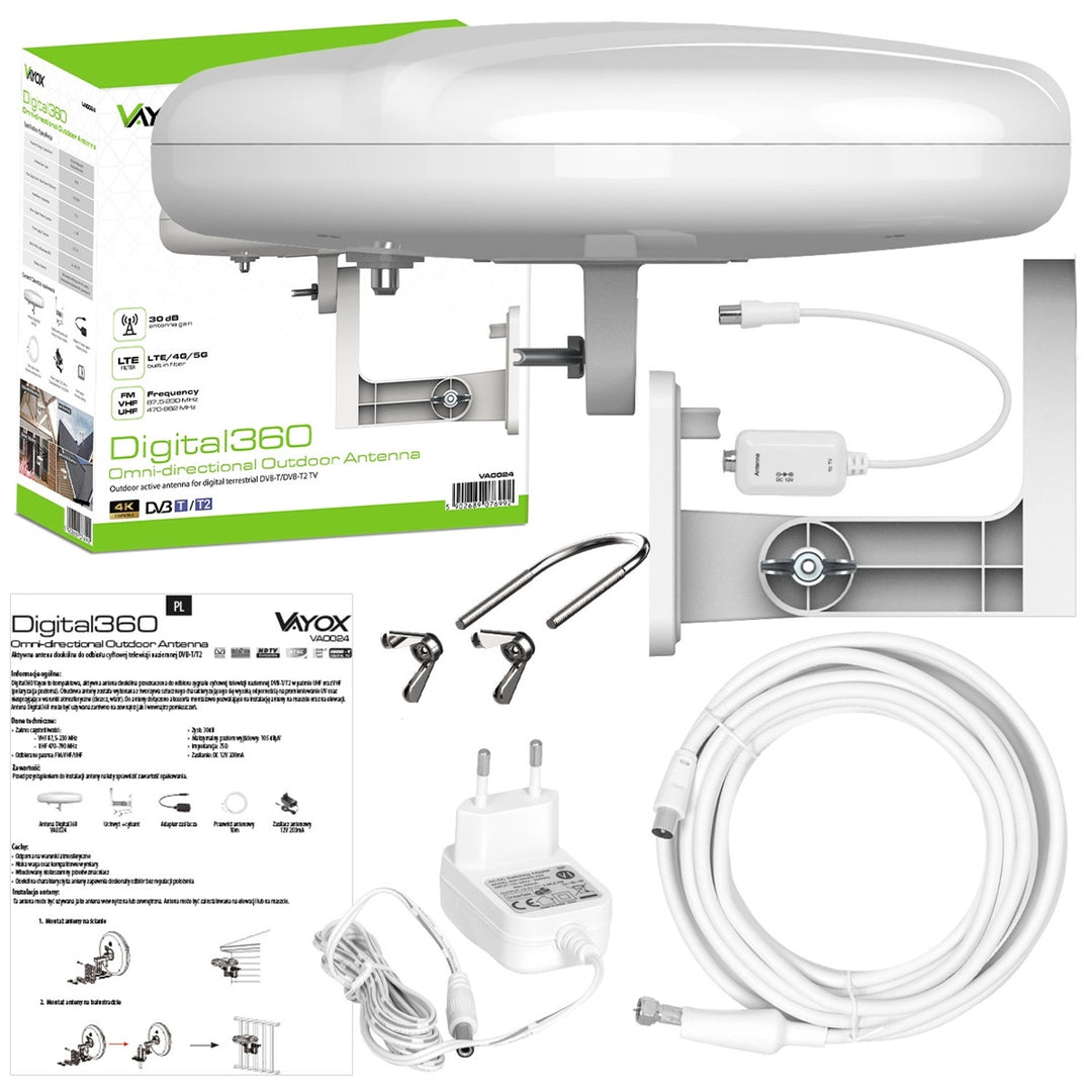 Digital360 4G LTE FM VHF UHF VA0024 Vayox utomhusantenn