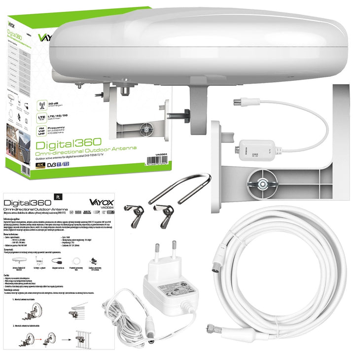 Digital360 4G LTE FM VHF UHF VA0024 Vayox utomhusantenn