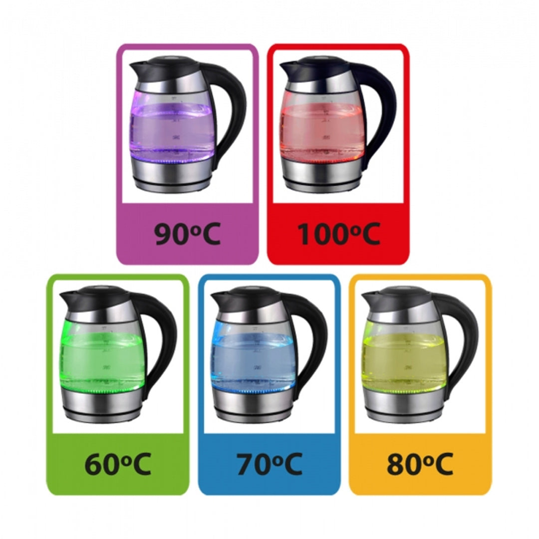 Elektrisk vattenkokare, i glas, med LED-belysning och termostat, 1,8 l, Esperanza
