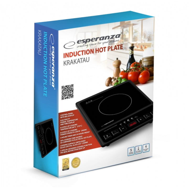 Esperanza induktionshäll, effekt 2000 W, 5 förinställda funktioner, stor display, Krakatau