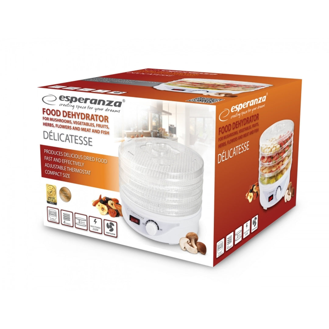 Tork för svamp, frukt, grönsaker och örter, 250 W, 8 torkprogram, Esperanza