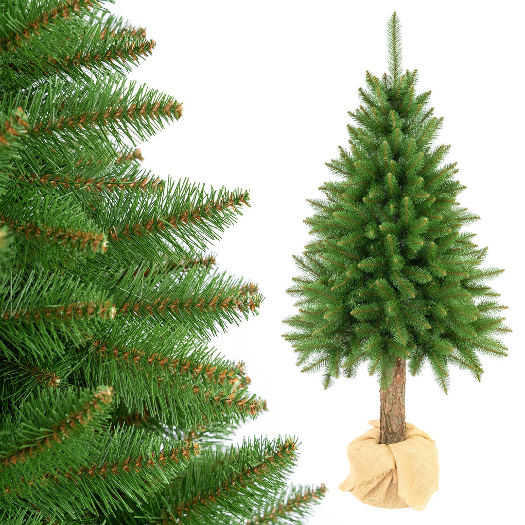 Premium-julgran av gran på stam, 200 cm, tät och naturtrogen, Damich