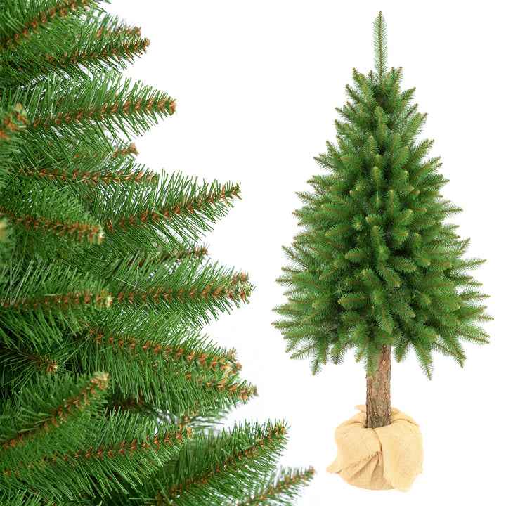 Premium-julgran av gran på stam, 200 cm, tät och naturtrogen, Damich
