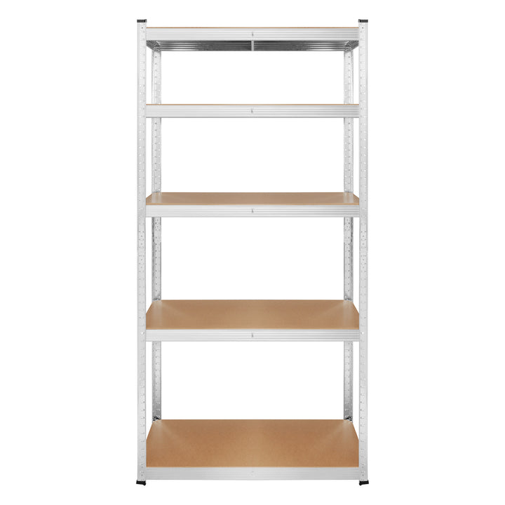 Lagerhylla i metall, 5 hyllplan, maximal belastning upp till 750 kg, 180x90x40, silverfärgad Rebel, 2 stycken